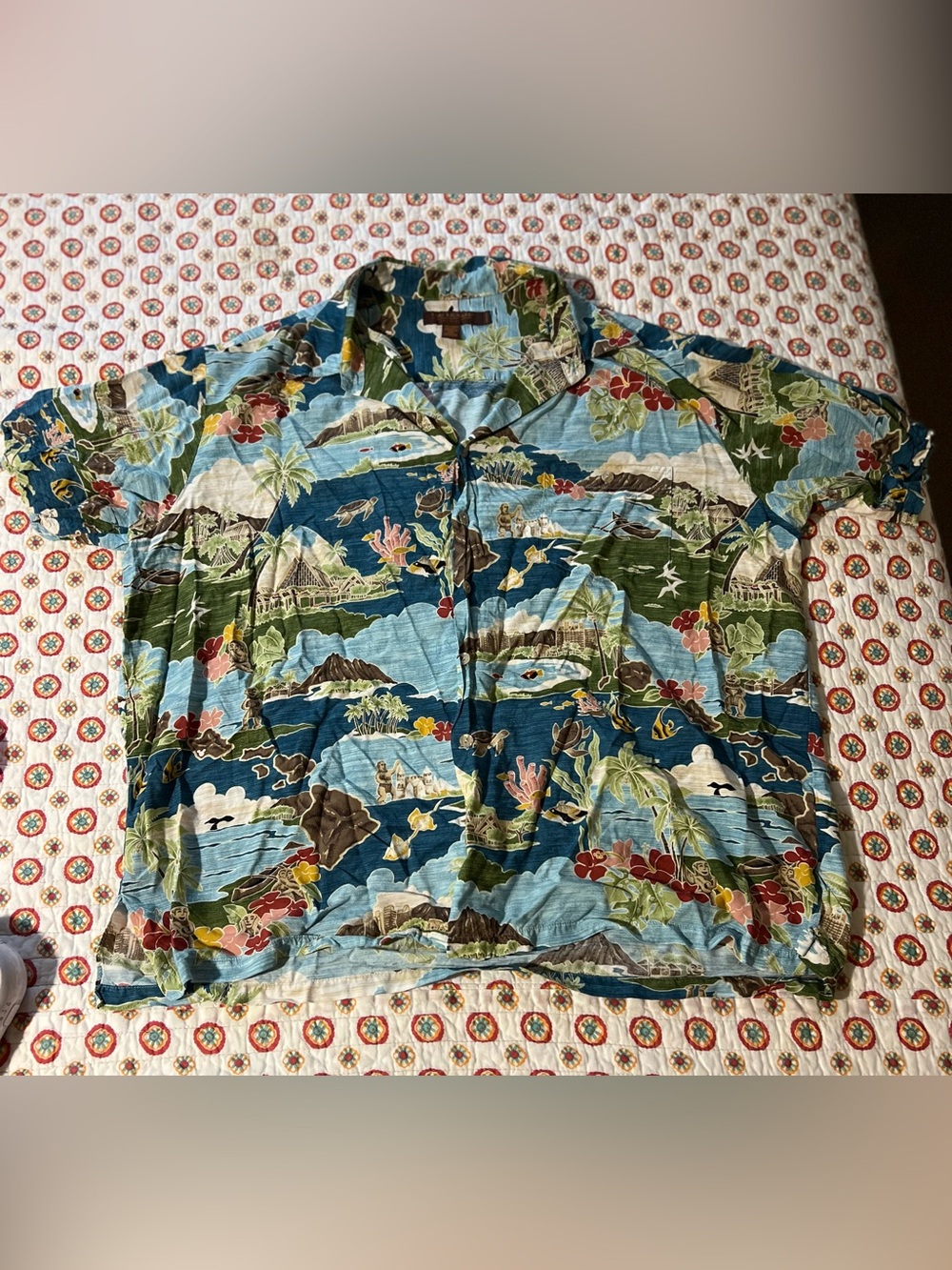 Tori Richard Honolulu At Disney Boat Day Aloha Button Down Shirt size 3XL
